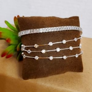 Sterling silver & cubic zirconia bracelets